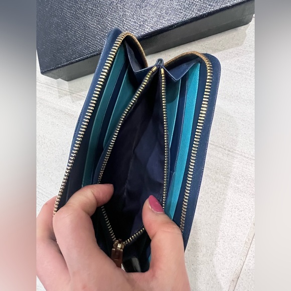 PRADA AUTHENTIC RARE Limited Edition Bicolor Long Zip Around Wallet - Picture 9 of 15